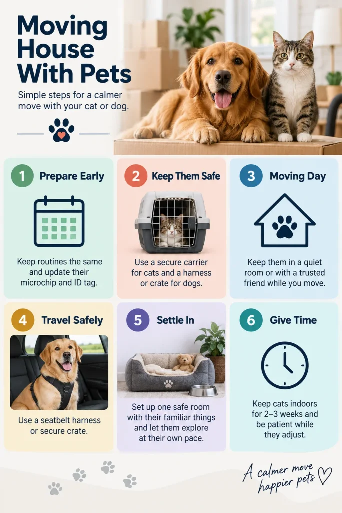 Moving House With Pets: How to Keep Cats and Dogs Safe and Calm 1 Moving House With Pets: How to Keep Cats and Dogs Safe and Calm